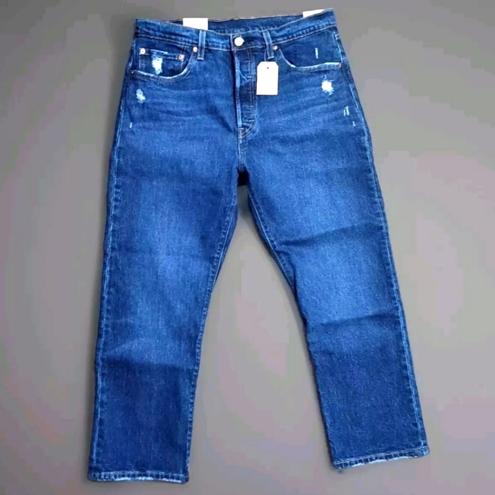 NEW! LEVI'S 501 Original Cropped High Rise Fitted Straight Leg 32x26 - $79.50